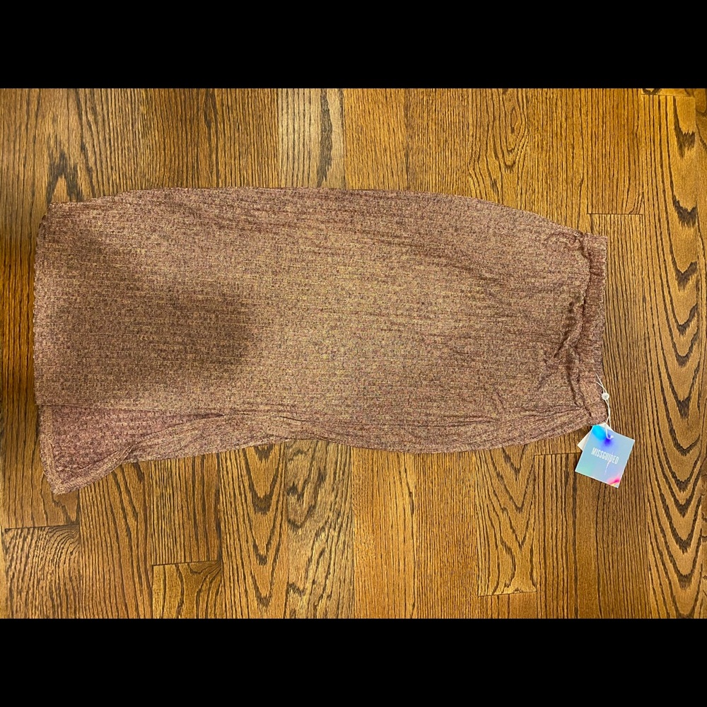 Purple shimmer midi skirt